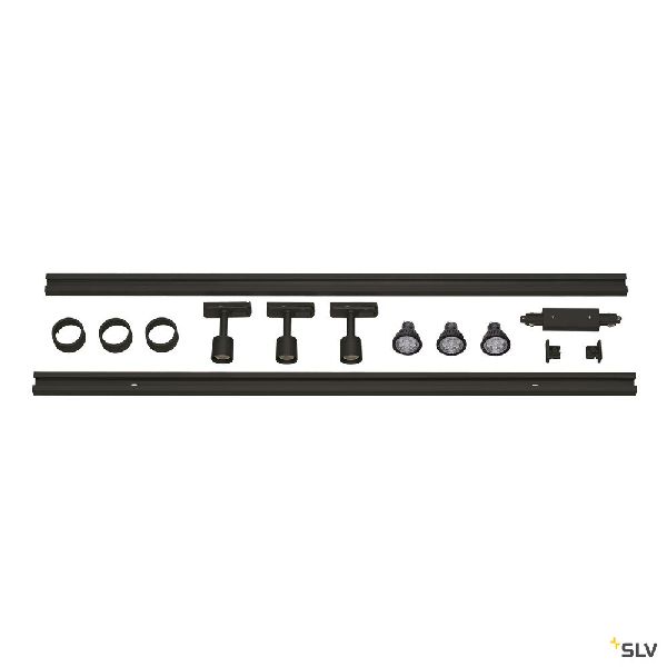PURI TRACK Kit 1 allumage, noir, 2x1m, 3x PURI spot et sources LED 143190