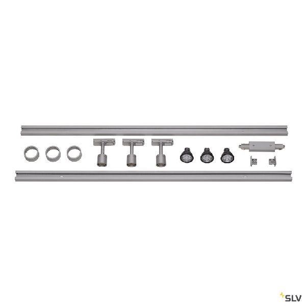 PURI TRACK Kit 1 allumage, gris, 2x1m, 3x PURI spot et sources LED 143194