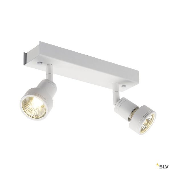 PURI, plafonnier, blanc mat, double, GU10, max. 2x50W, anneau déco inclus 147371