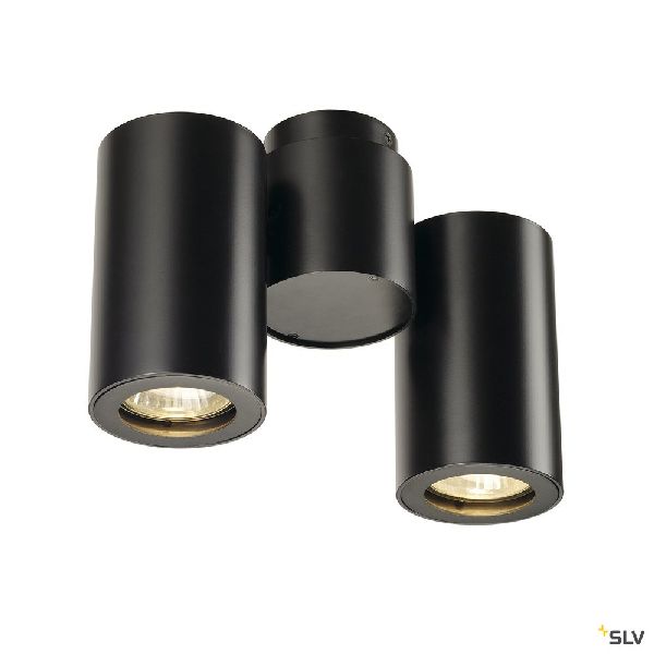 ENOLA B, spot double, applique et plafonnier, noir, GU10, max. 2x50W 151830