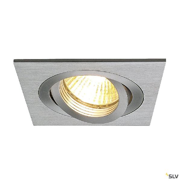 PIREQ, encastré de plafond intérieur, carré, alu brossé, GU10/QPAR51, 50W max 199996