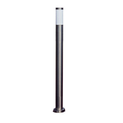 Luminaire  Borne E27 15W inox diffuseur blanc Fluocompacte 230V