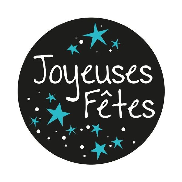 Gobo Ø54mm - motif joyeuses fêtes - 1 couleur - blanc - Festilight GOBO-JF-1C-54