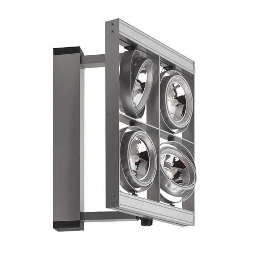 Luminaire Cadran carré 4xAR111 50W+alim+lampes 230V