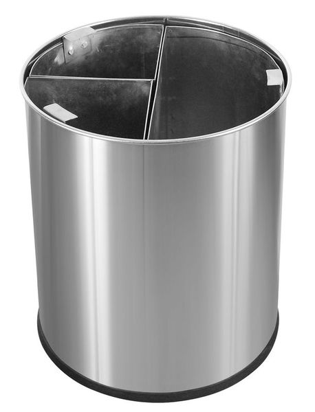 CORBEILLE inox brossé 13L 3 bacs noirs - JVD 8991031