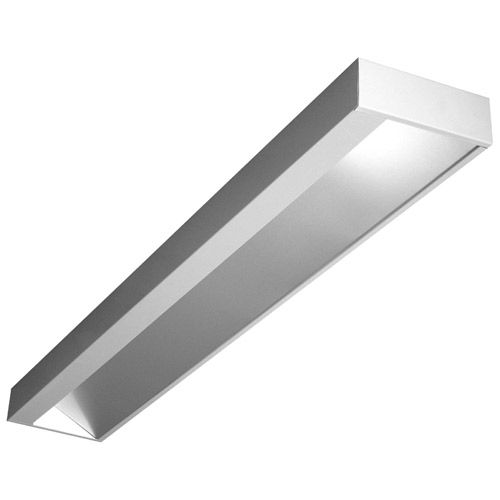 Luminaire  Appareil fluorescent asymétrique saillie 54W T5 blanc grille aluminium 230V