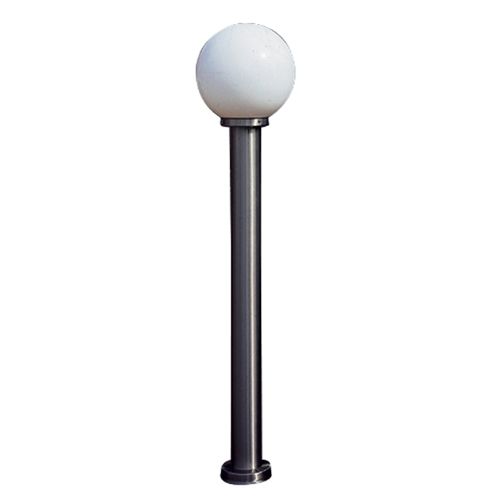 Luminaire Borne Globe opale 60W E27 inox 230V