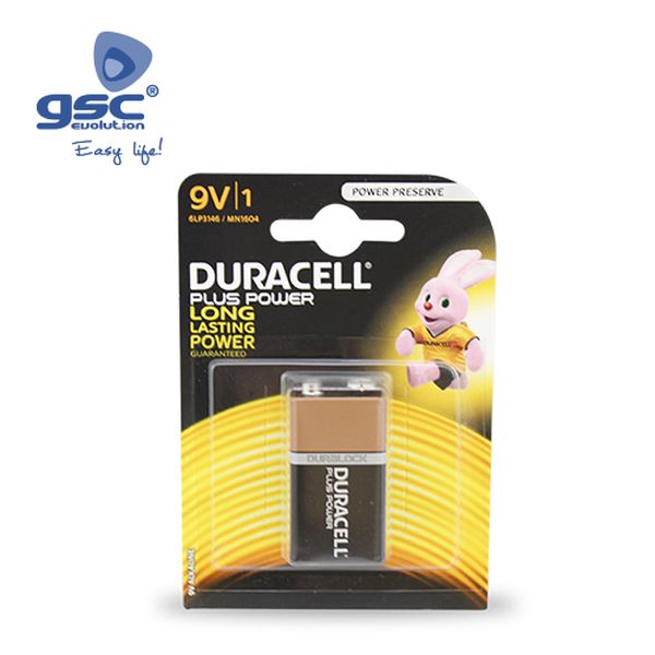 Pile Alcaline DURACELL Plus 9V, Blister 1 | 009000105