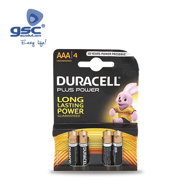 Pile Alcaline DURACELL Plus LR03 (AAA), Blister 4 | 009000111