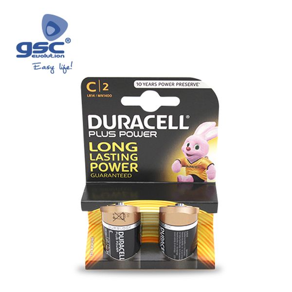 Pile Alcaline DURACELL Plus LR14 (C), Blister 2 | 009000103