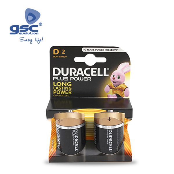 Pile Alcaline DURACELL Plus LR20 (D), Blister 2 | 009000104