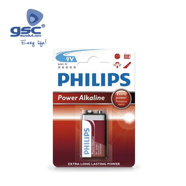 Pile Alcaline PHILIPS 9V Blister 1 Ud. | 009000315