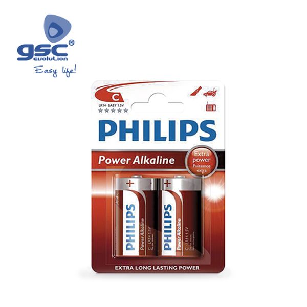 Pile alcaline PHILIPS LR14 (C) Blister 2 Ud. | 009000313