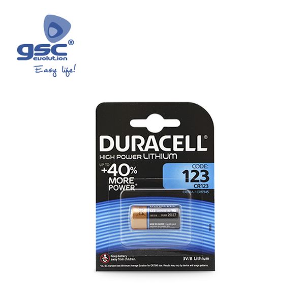 Pile au lithium Duracell Ultra M3 123 Blister 1 | 009000142