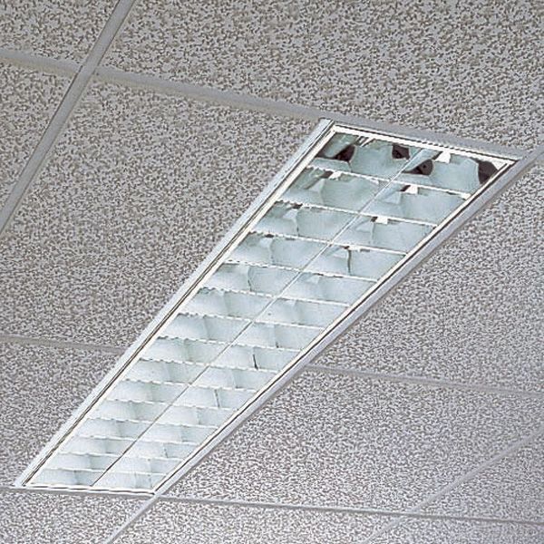 Luminaire Appareil fluorescent Encastré 2x36W blanc grille aluminium 230V