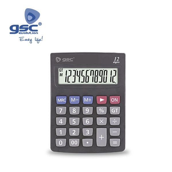 Calculatrice de poche 12 chiffres solaire et piles | 002402599
