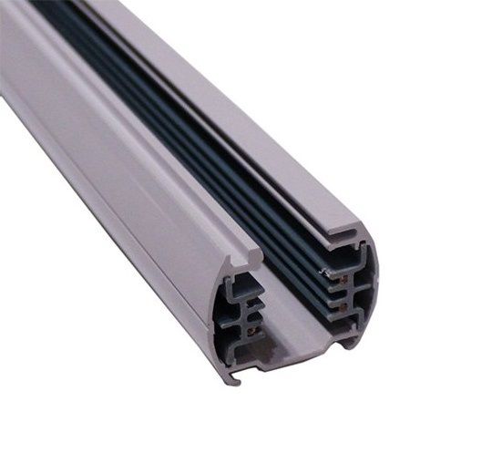 [RAIL-230G-2] Luminaire Rail 2M 3 allumages gris sans alim et embout