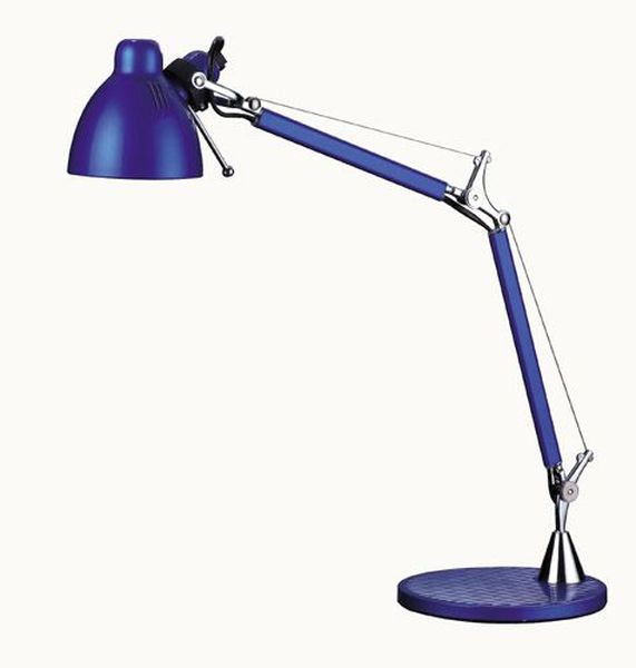 Luminaire Lampe de bureau bleu articule transfo. 230/12V G6,35 50W INTIMUS