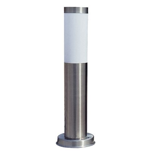 [LK-TL10081] Luminaire  Mini-Borne E27 15W inox diffuseur blanc Fluocompacte 230V