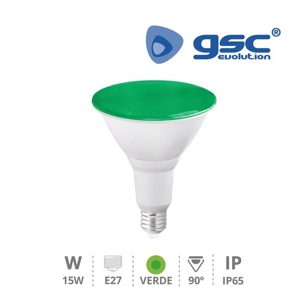 Lampe PAR38 15W E27 Vert IP65 | 200620008