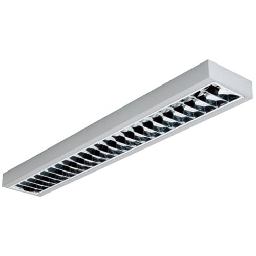 Luminaire Appareil fluorescent saillie 4x14W T5 blanc grille aluminium 230V