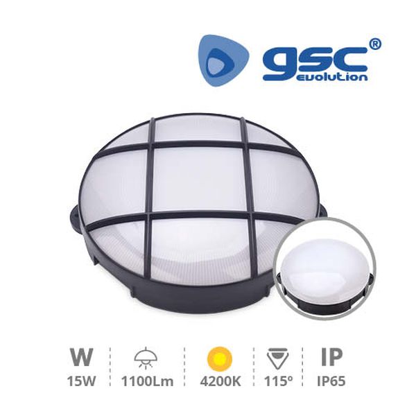 Applique LED ronde Oxalis avec grille 15W 4200K No | 200205006