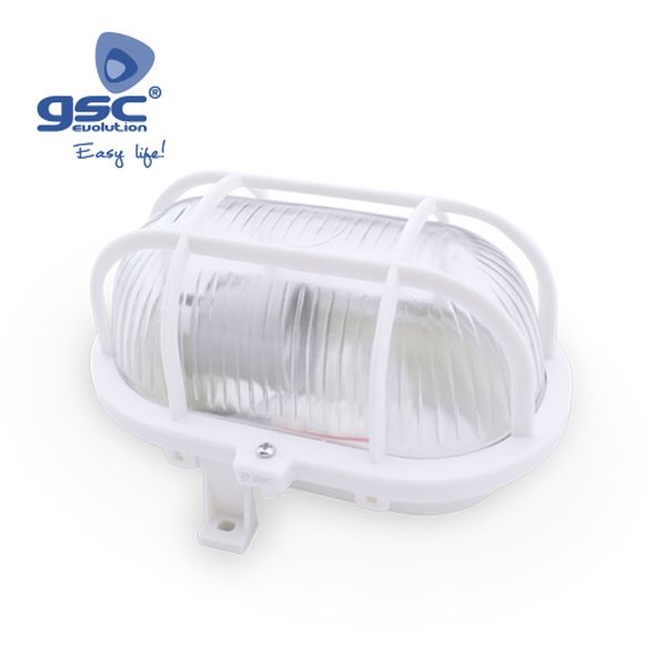 Applique ovale plastique avec grille , E27 60W 230 | 000700152