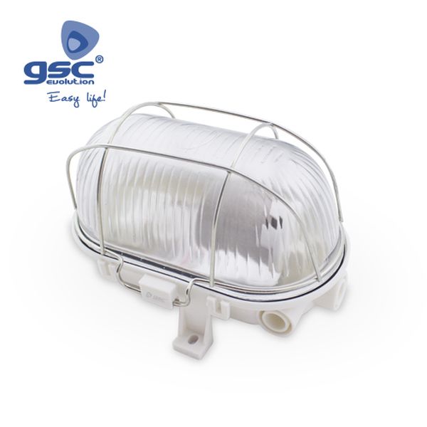 Applique ovale plastique avec grille métallique, E | 000700643