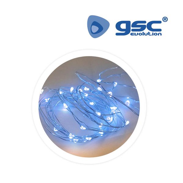 Guirlande LED 2M lumière bleue 20 LEDS. Batería 2x | 005204402