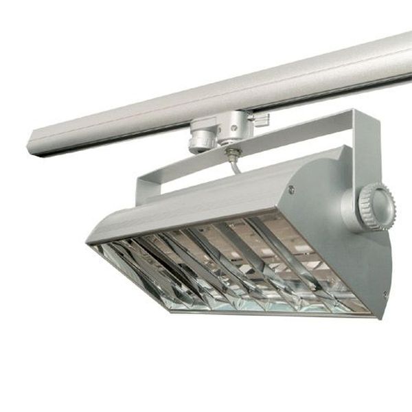 Luminaire  Projecteur Rail 3 allumages argent 2G11 18W 230v