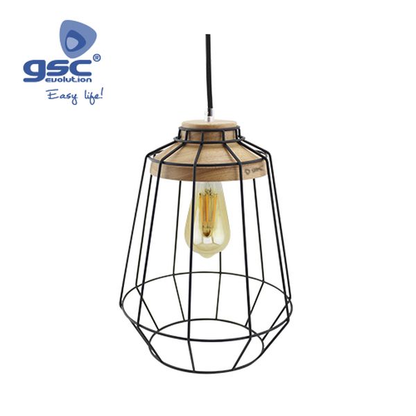 Lampe à suspension de type cage E27 1M Noir | 000705241