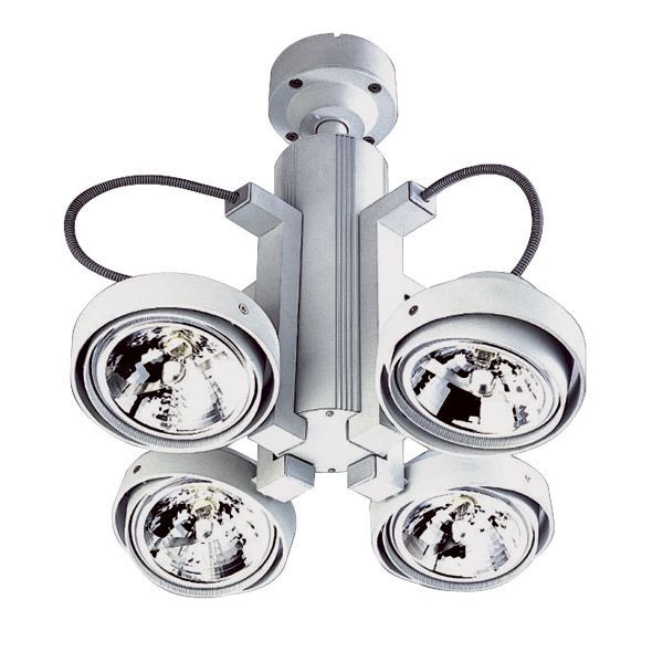 [LK-XFGF4S] Luminaire PLAFOND 4XAR111+TRANSFO GRIS
