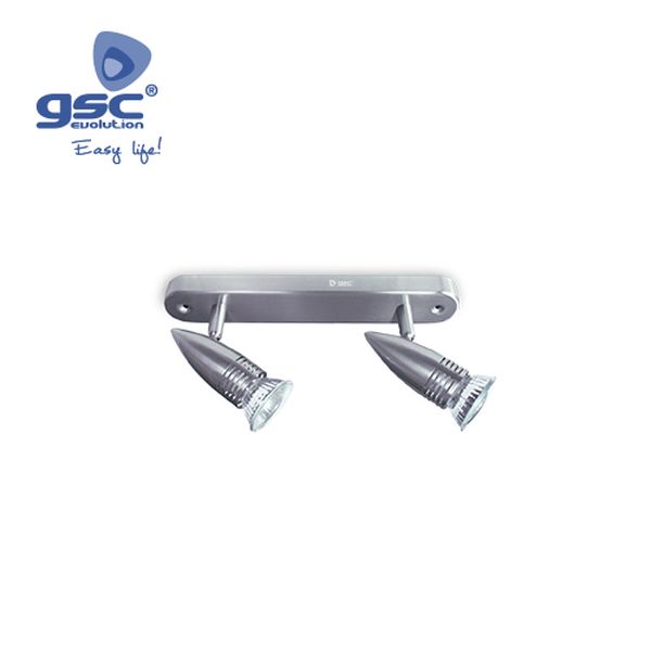 Plafonnier 2 spots halogene 2x50W GU10 - Níckel Sa | 001901056