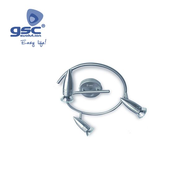 Plafonnier circulaire 3 spots halogene 3x50W GU10 | 001901058