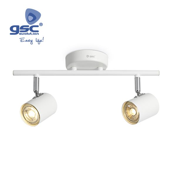 Plafonnier double linéaire GU10 Blanc | 001905357