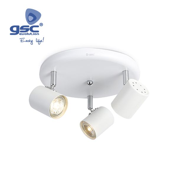 Plafonnier triple circulaire GU10 Blanc | 001905361