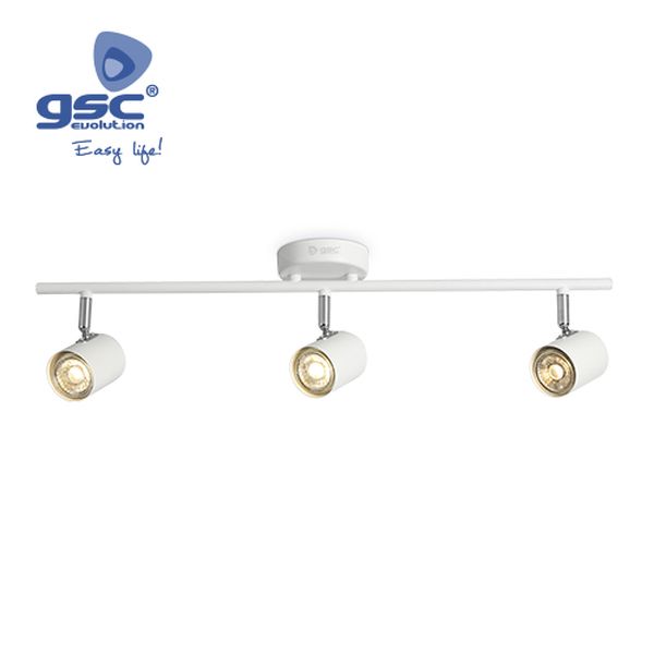 Plafonnier triple linéaire GU10 Blanc | 001905359