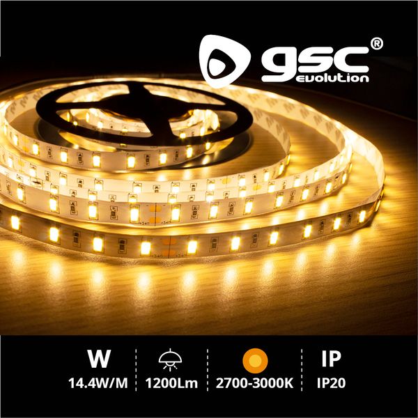 Rouleau 5M LED SMD5630 (14,4W) 2700K-3000K IP20 24 | 001504589