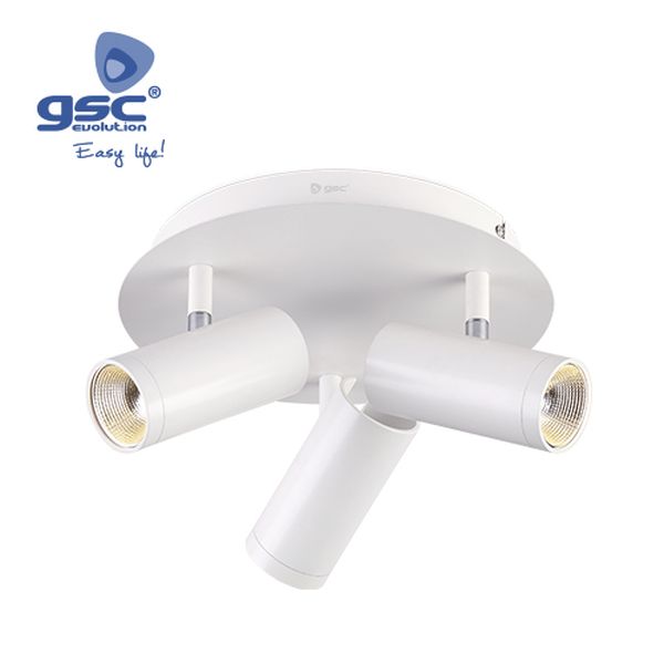 Triple plafonnier circulaire GU10 Max.60W Blanc | 000705202