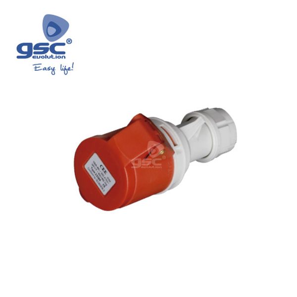 Prise femelle 4P (3P+t) 32A 250V IP44 rouge | 002300387