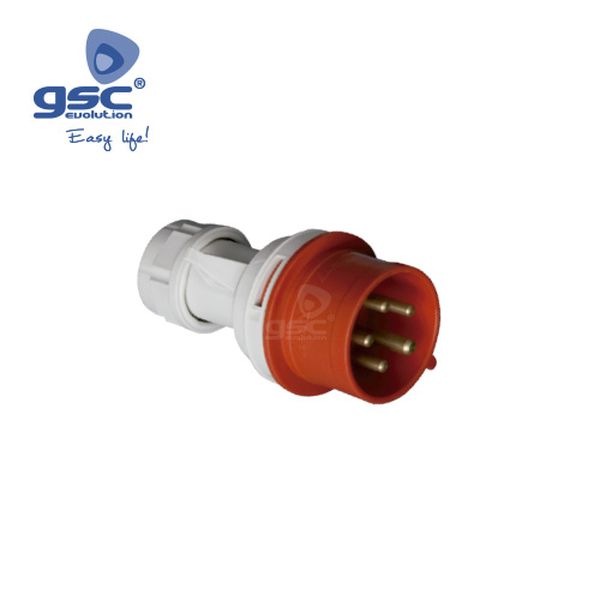 Prise mâle 5P (3P+N+t) 16A 380-415V IP44 Rouge | 002300388