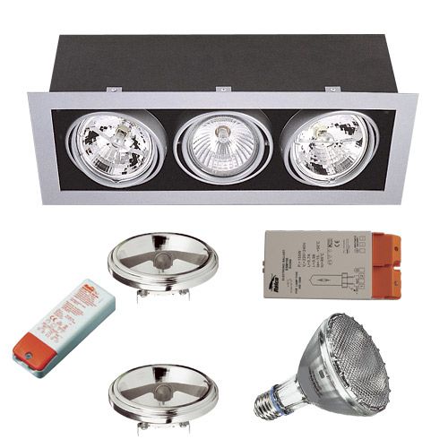 Luminaire  Cadran IM+Par30 CDMR 70W+AR111 2x50W 230V