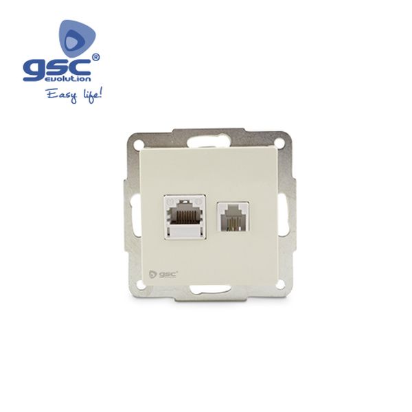 Prise Internet RJ45 à encastrer Blanc 56x56mm | 000201016