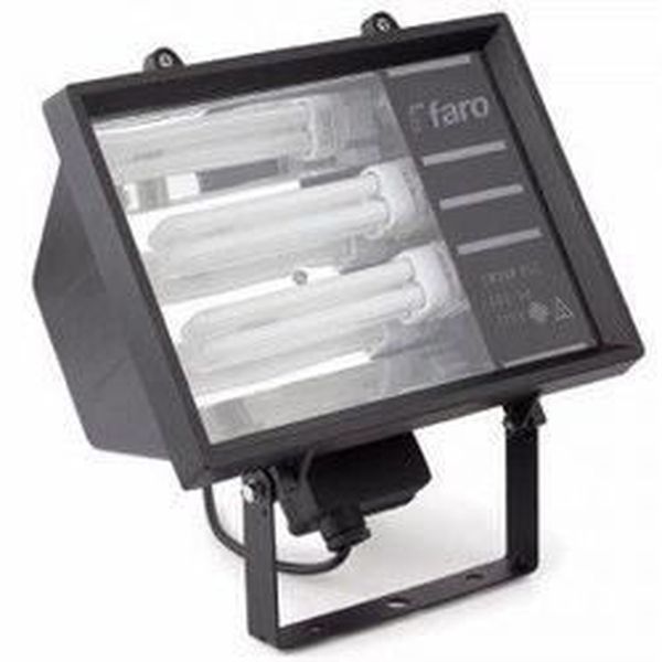 [AL-38111] Luminaire  PROJECTEUR 2X26W ETANCHE NOIR