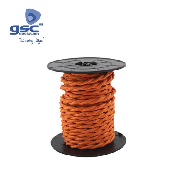 10M (2x0,75mm) Câble textile tressé orange | 003902984