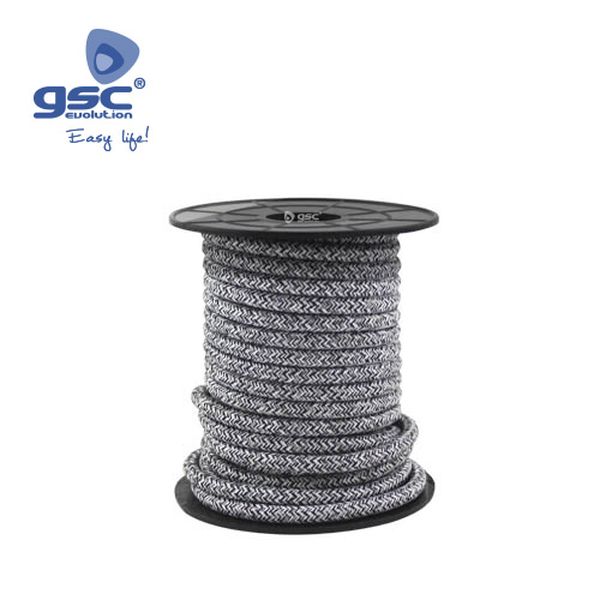 Câble textile 10M (2x0,75mm) Noir/Gris | 003902987