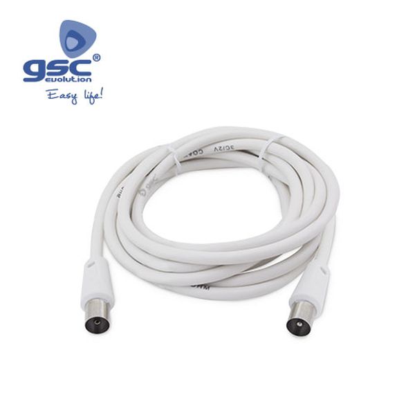 Câble coaxial 3C2V Mâle vers Femelle Blanc / 5M | 002600913