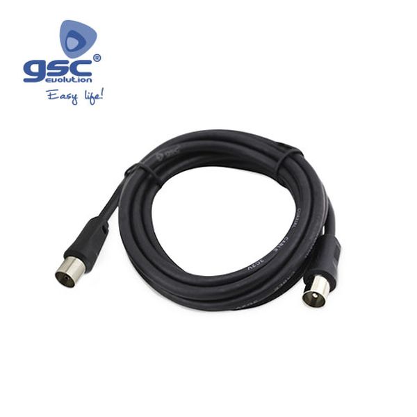 Câble coaxial 3C2V Mâle vers Femelle Noir / 1.5M | 002600914