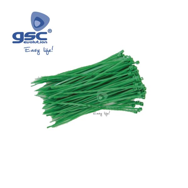 Pack 25 serres-cable 200x3.5mm Vert 100% Nylon Usa | 000901364