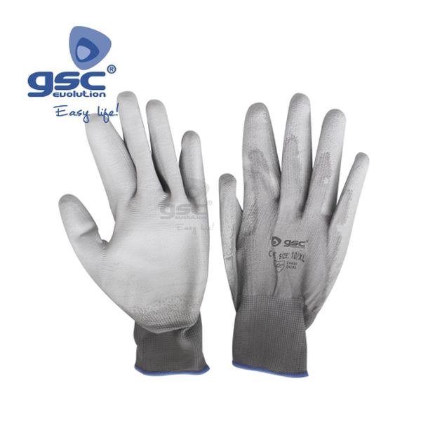 Paire de gants fins en PU Taille 9 - Gris | 003302068